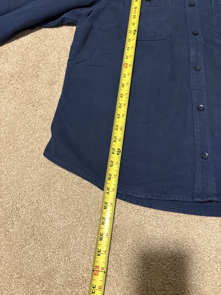 LL Bean Mens Shirt Casual Button Down Soft Thick Cotton Flannel Navy Blue, Sz XL - Picture 5 of 7